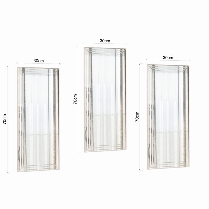 Hanah Home Mini Neom - Set de 3 Espejos Decorativos Transparentes